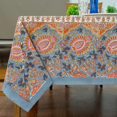 Hand Block Printed Tablecloth Wedding Table Cover Gift for Her, New Year Gifts
