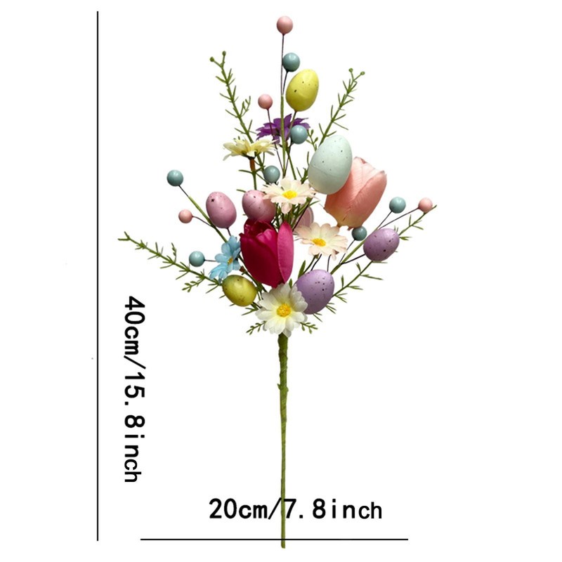 Easter Egg Stem Bouquet Decorative Colorful Berries Twig Floral Pick Branch for gallery