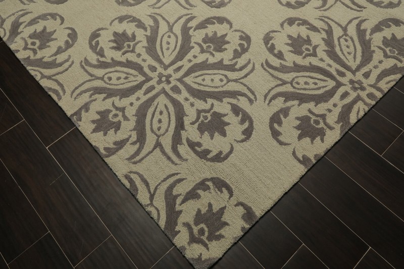 8' x 10' Handmade Wool Loop & Cut Pile Transitional Oriental Area rug 8x10 Beige gallery