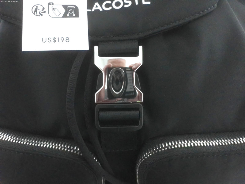 LACOSTE UNISEX BLACK BACKPACK with 2 FRONT POCKETS 2