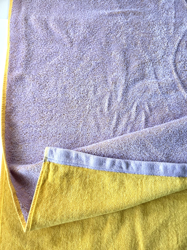 Solid Reversible Beach Towel Purple Yellow Sun Squad Lightweight Terry Cotton gallery