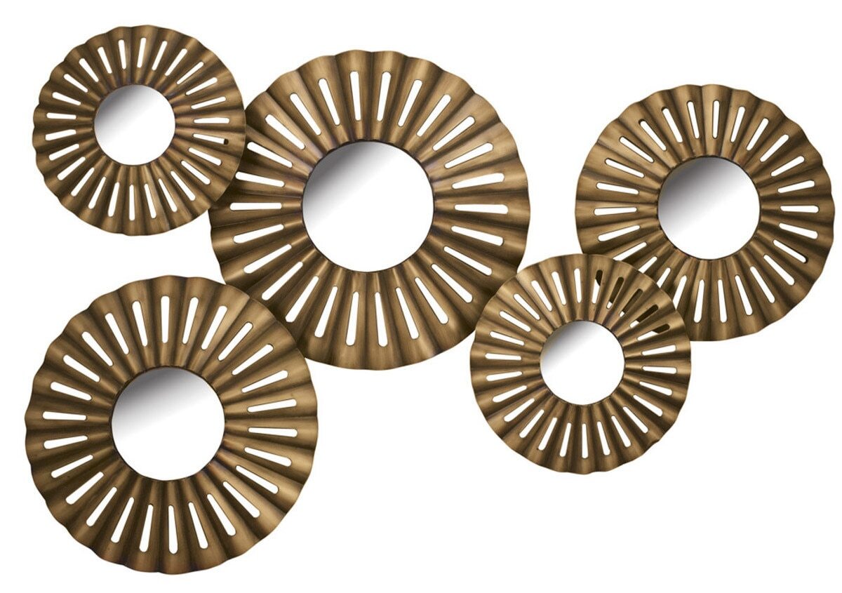 Wall Mirror Cluster 5 Round Metal Copper Finish gallery