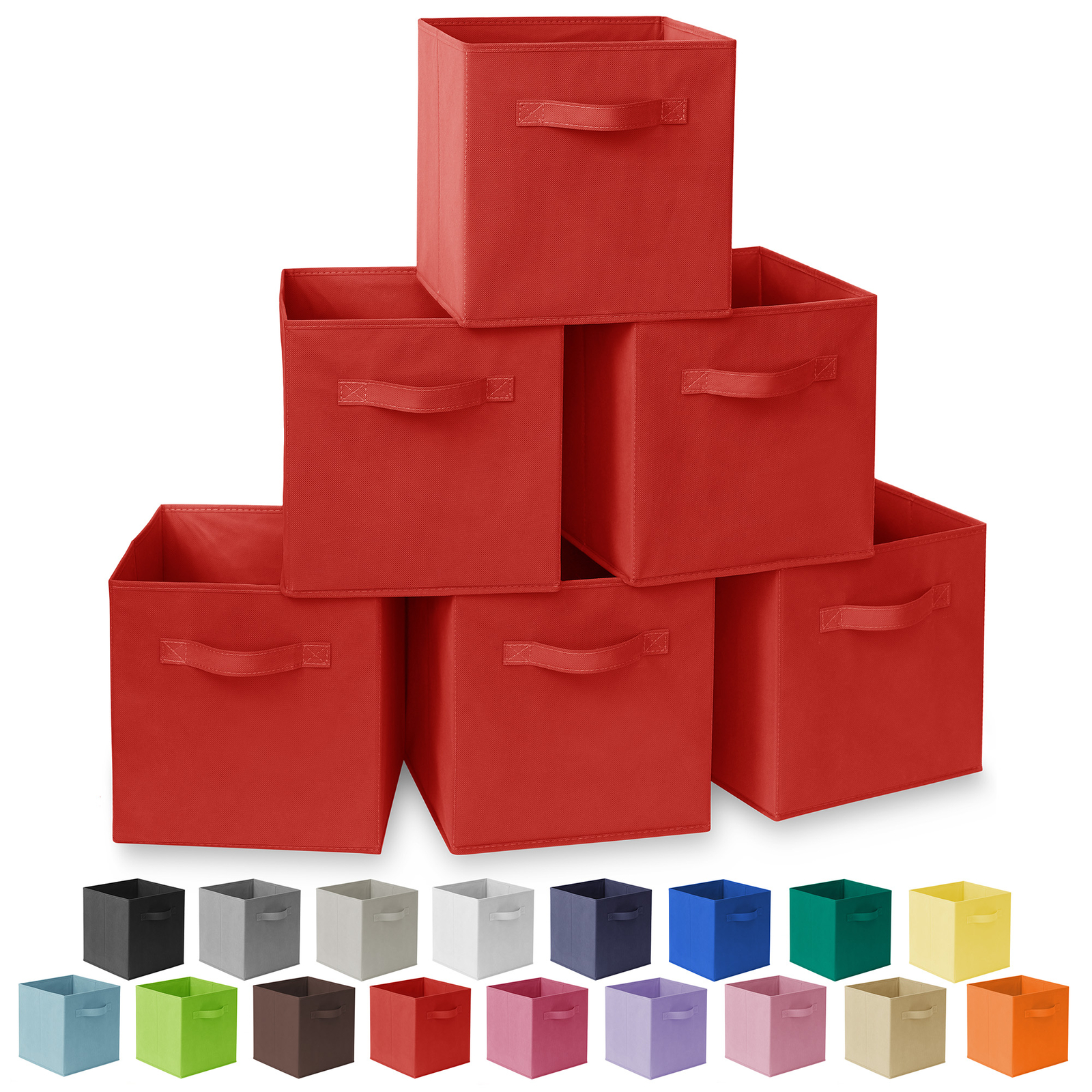 6 Collapsible Foldable Fabric Cubby Cube Storage Bins Baskets for Shelves gallery