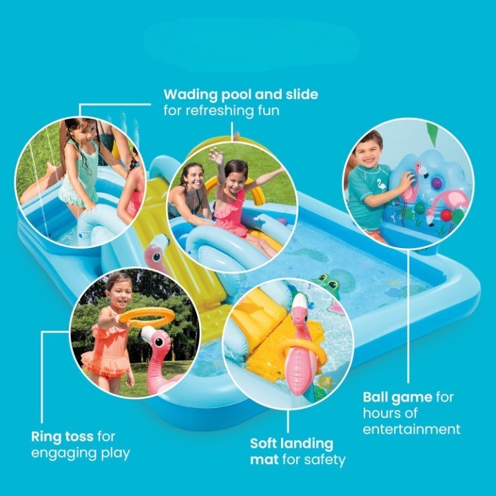 Inflatable Jungle Adventure Kiddie Pool Water Slide Splash Pad for Toddlers gallery