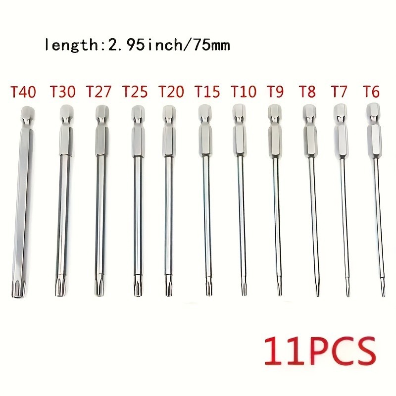 11-Piece Torx Screwdriver Bit Set - Multi-Size (T6-T40) for Vehicle Maintenance gallery