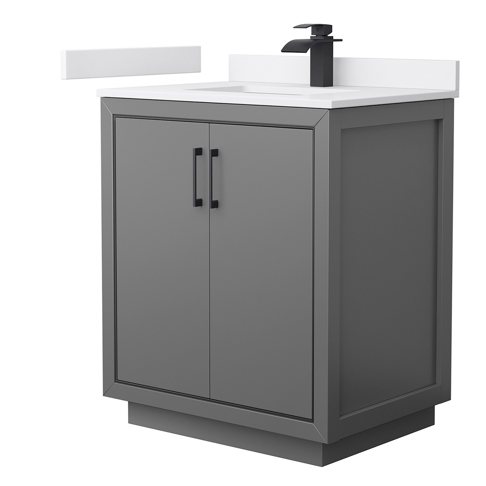 Wyndham Collection WCF1111-30S-VCA-MXX Icon 30" - Dark Gray / White Cultured gallery