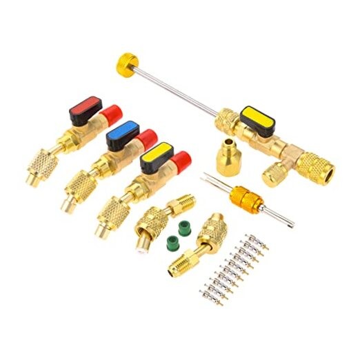 Valve Core Remover Kit for R12 R22 R410A - 3PCS 45° 1/4" SAE Ball - 3PCS gallery