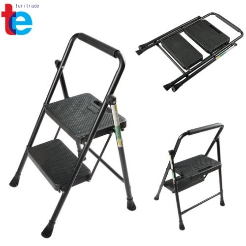 Portable 2-Step Folding Ladder With Wide Anti-Slip Pedal Load Capacity 500lbs gallery