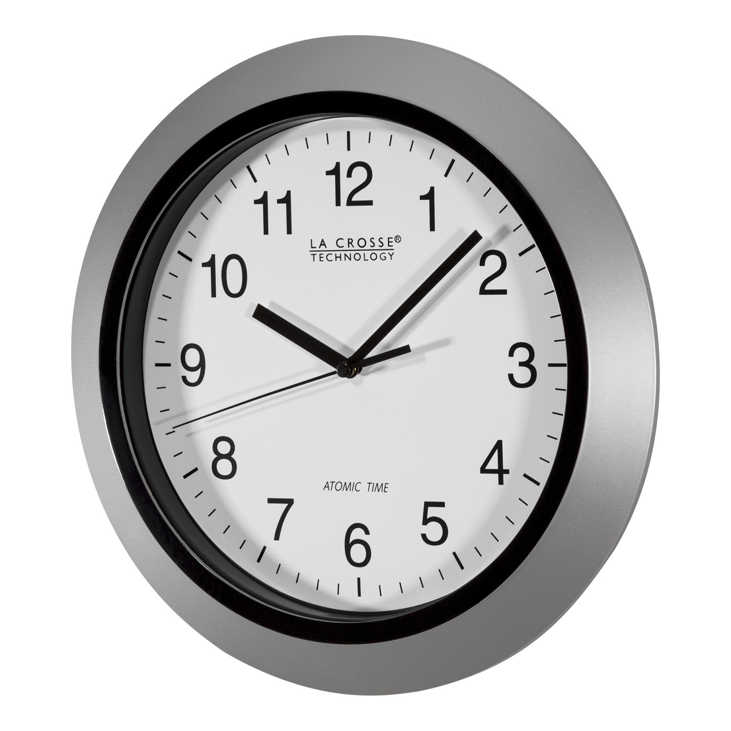 WT-3102S La Crosse Technology 10" Atomic Wall Clock - Silver NIB (Internet Box) gallery