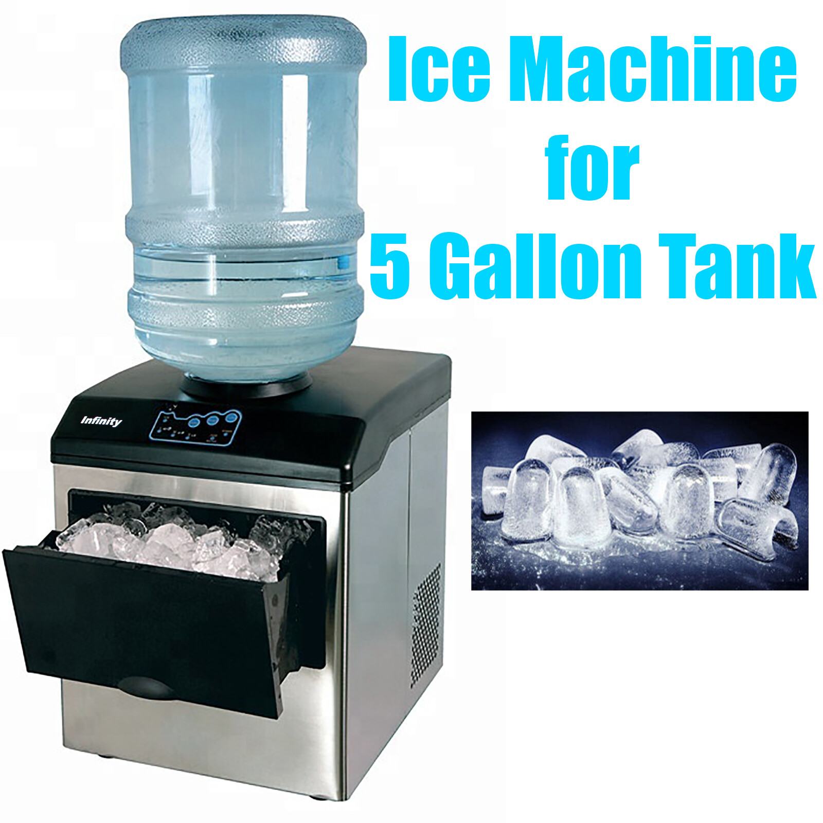 33 Lbs/Day Portable Table Top Ice Maker Making Machine for 5 Gallon Water Bottle gallery
