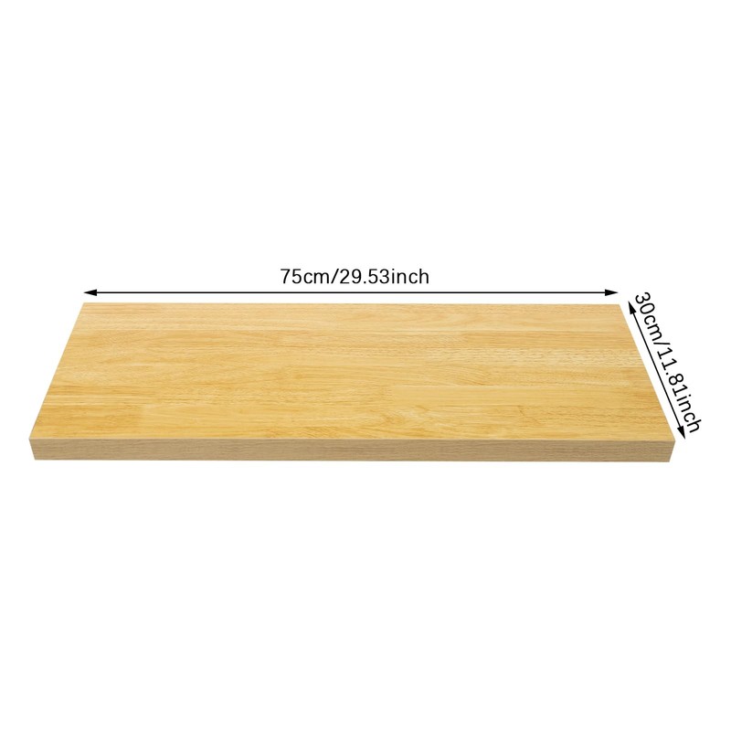 Rectangular Rubberwood Butcher Block Countertop Adjustable 75x30x3.5cm gallery