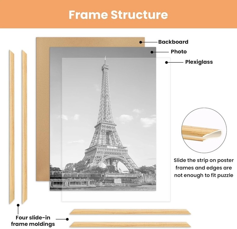 upsimples 16x24 Picture Frame Scratch-Proof Poster Frames, Natural, 2 Pack gallery