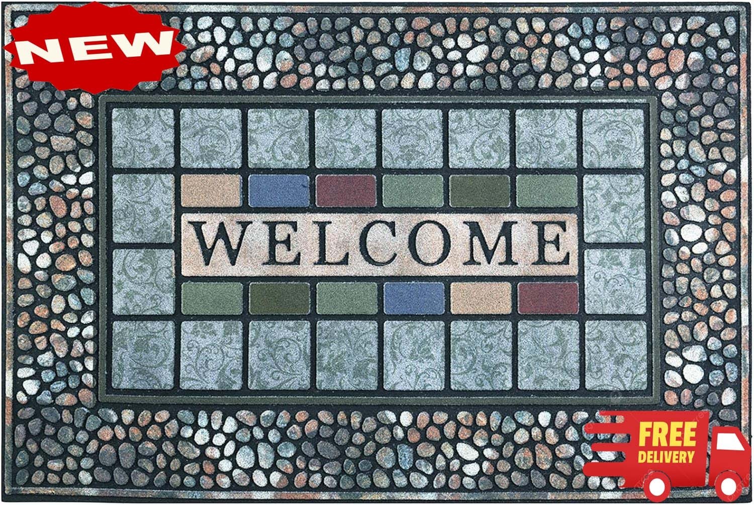 Felpudo rectangular grande de 61 x 91 cm (24 x 36 pulgadas) para entrada, ideal gallery