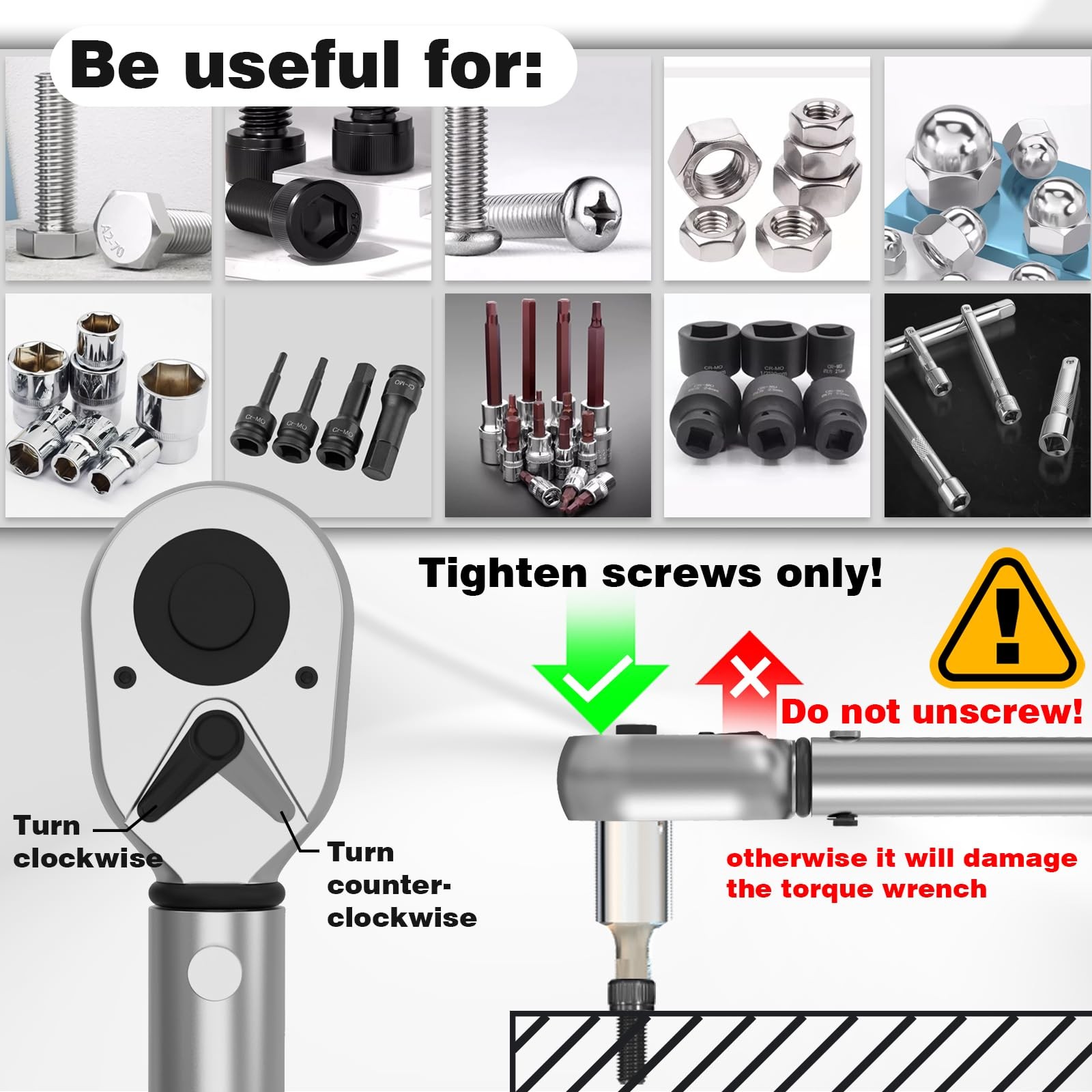 90 teeth 1/2 Inch drive 25-250 ft-lb Torque Wrench 33.75-337.5N.M, Alloy Aluminu gallery