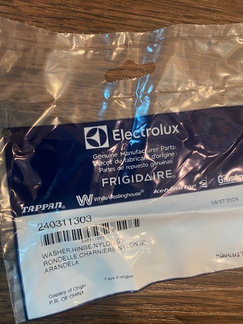 Genuine Electrolux Frigidaire Refrigerator Door Hinge Washer 240311303 (NEW) gallery