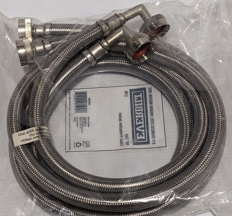 Everbilt 4' Polymer Coated Stainless Steel Washing Machine Connector 2-Pack gallery