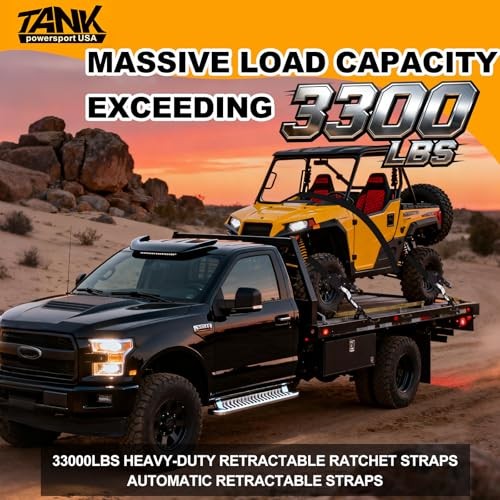 3300LB Retractable Ratchet Straps(2 Pack), 2" x 10FT Tie Down 3300 Pounds gallery