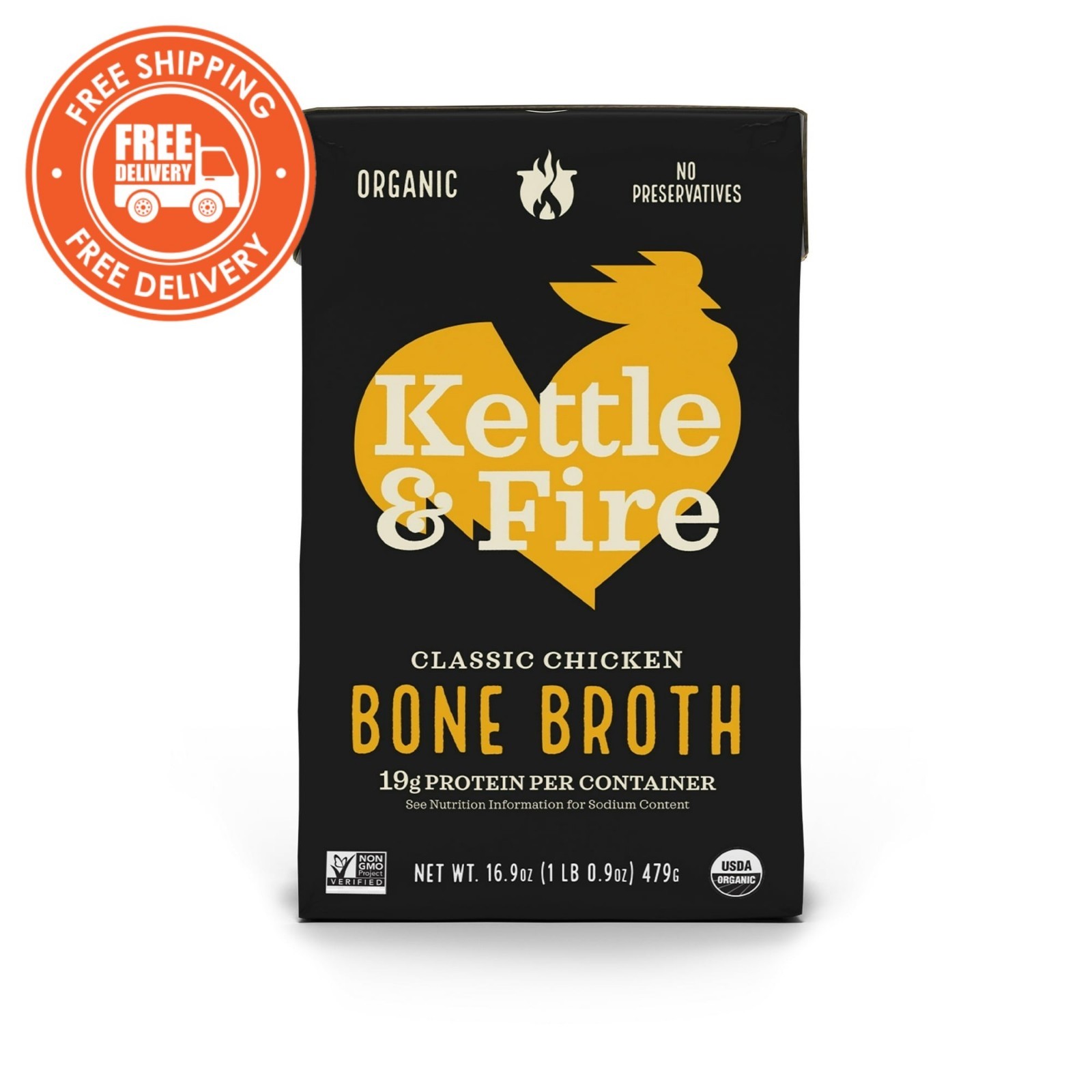 Kettle & Fire Chicken Bone Broth, 16.9 oz gallery