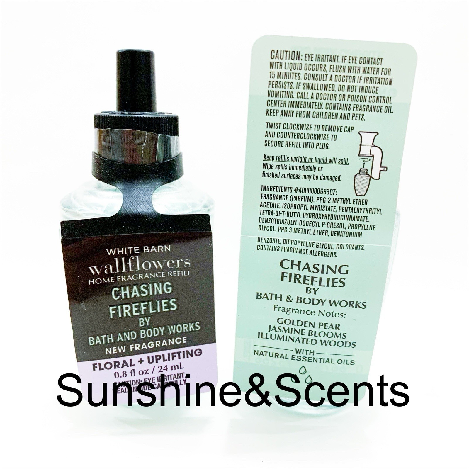 2-PACK Bath & Body Works CHASING FIREFLIES Wallflower Refill Bulbs Plug In NEW gallery