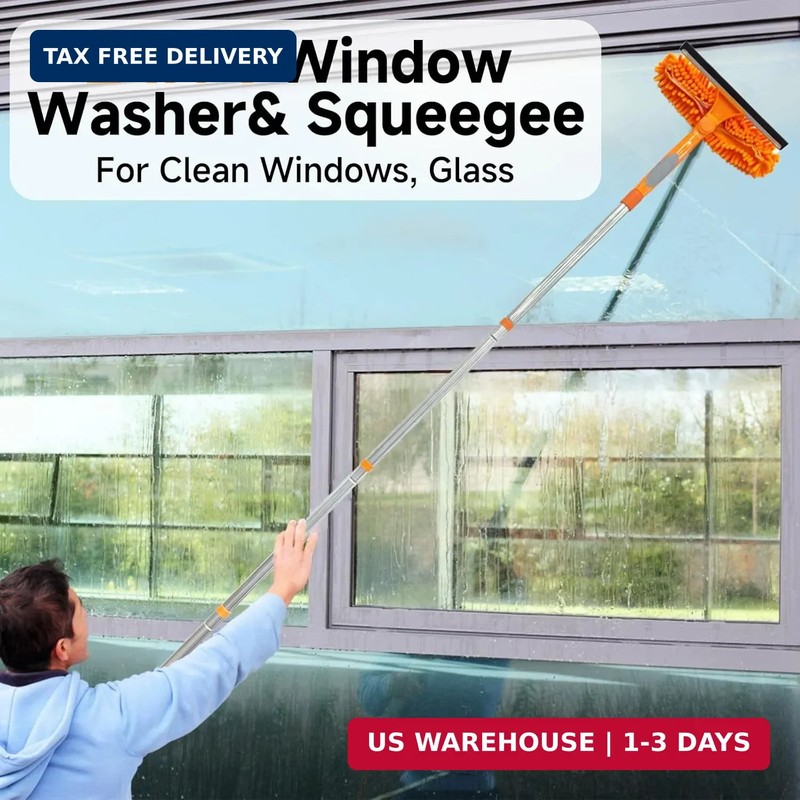 67" Squeegee Window Cleaner 2 in 1 Rotatable Window Cleaning Tool Kit with Exten gallery