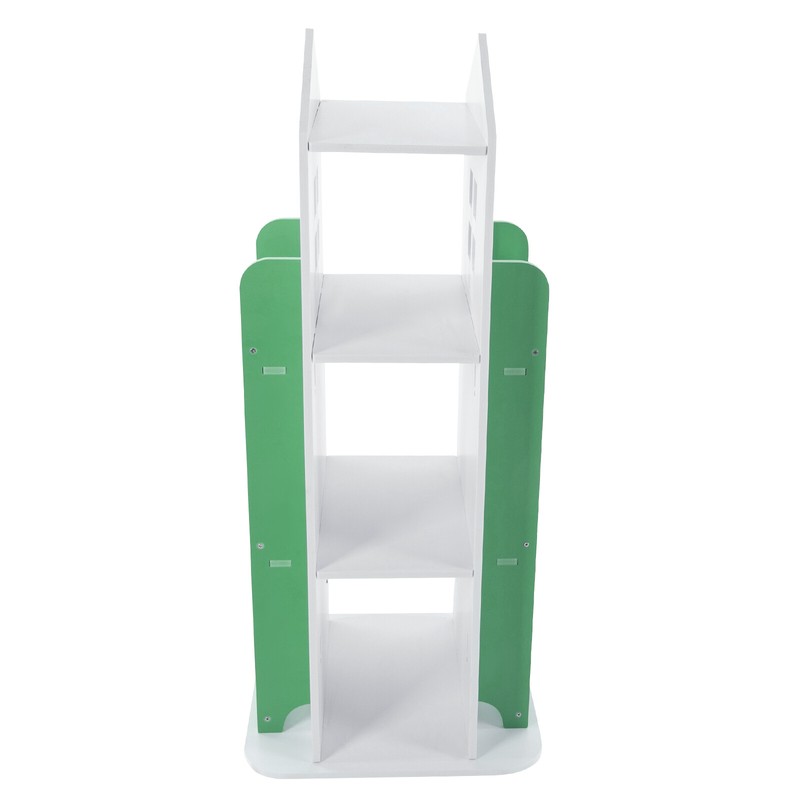 4-Tier Bookcase Storage Shelf 360° Rotating Bookshelf /Freestanding Display Rack gallery