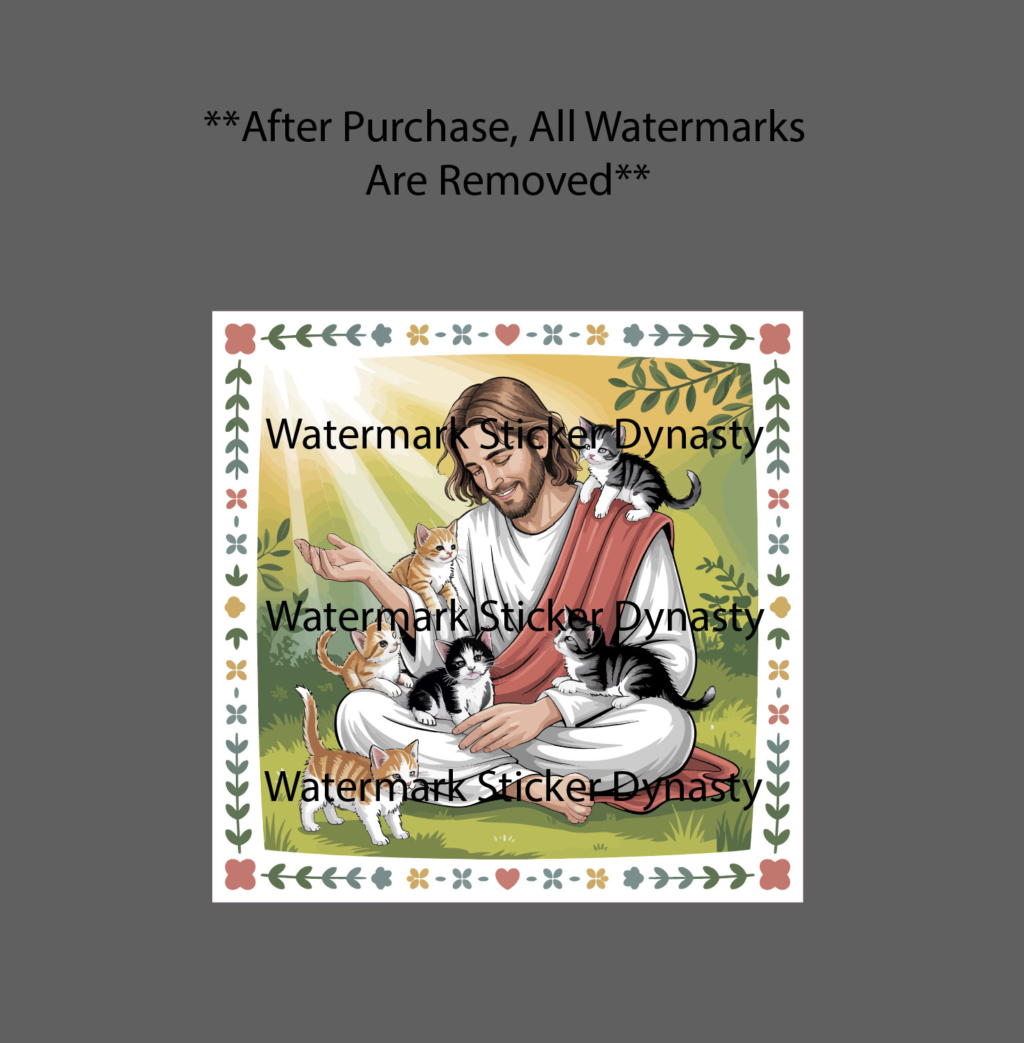 Jesus Sticker Waterproof Decal Cats Kittens Animal Pet Family Friend Gift NEW gallery