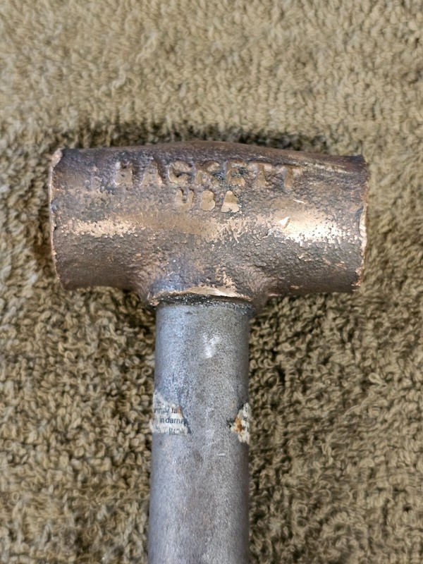 2 Hackett Red Brass Hammer Mallet Double Face 1.5 3 Lbs Non Sparking Body Metal gallery