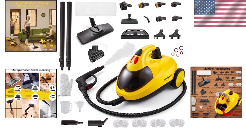 2L Multipurpose Handheld Steam Cleaner - No Chemicals, 28 Attachments Included gallery
