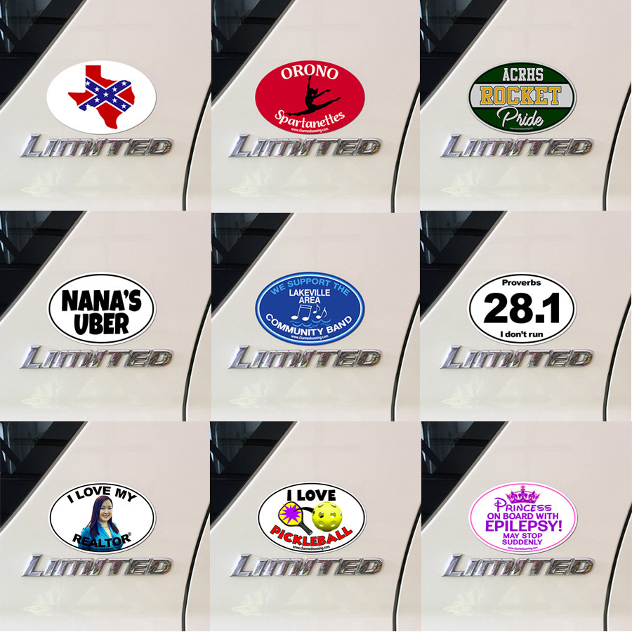 CUSTOM design Logo or I can create 4" x 6" Oval Fridge Refrigerator Car Magnet gallery