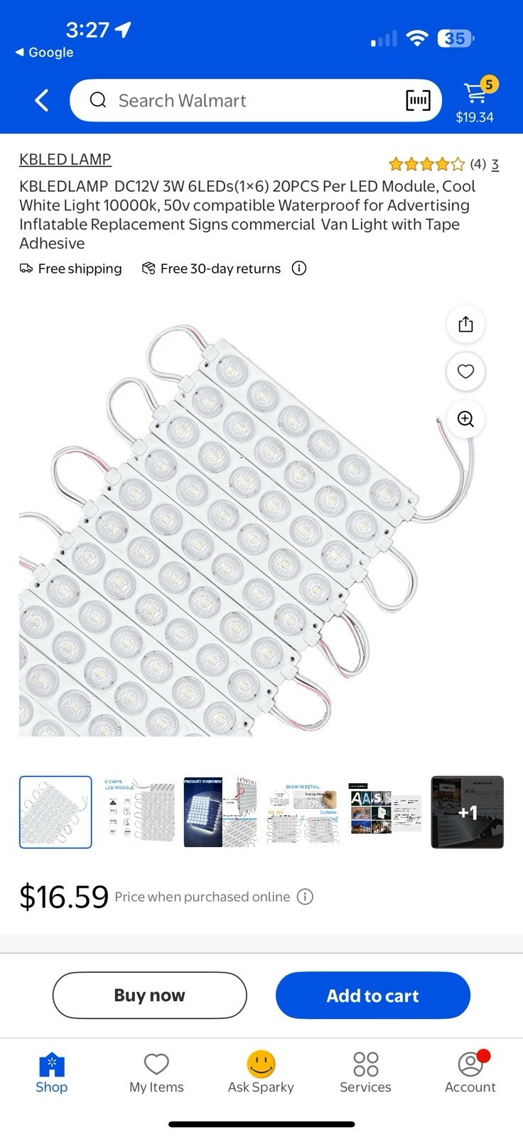 DC12V 6W 1x6 LED Module Cool White Waterproof Tape Adhesive 20 pack gallery