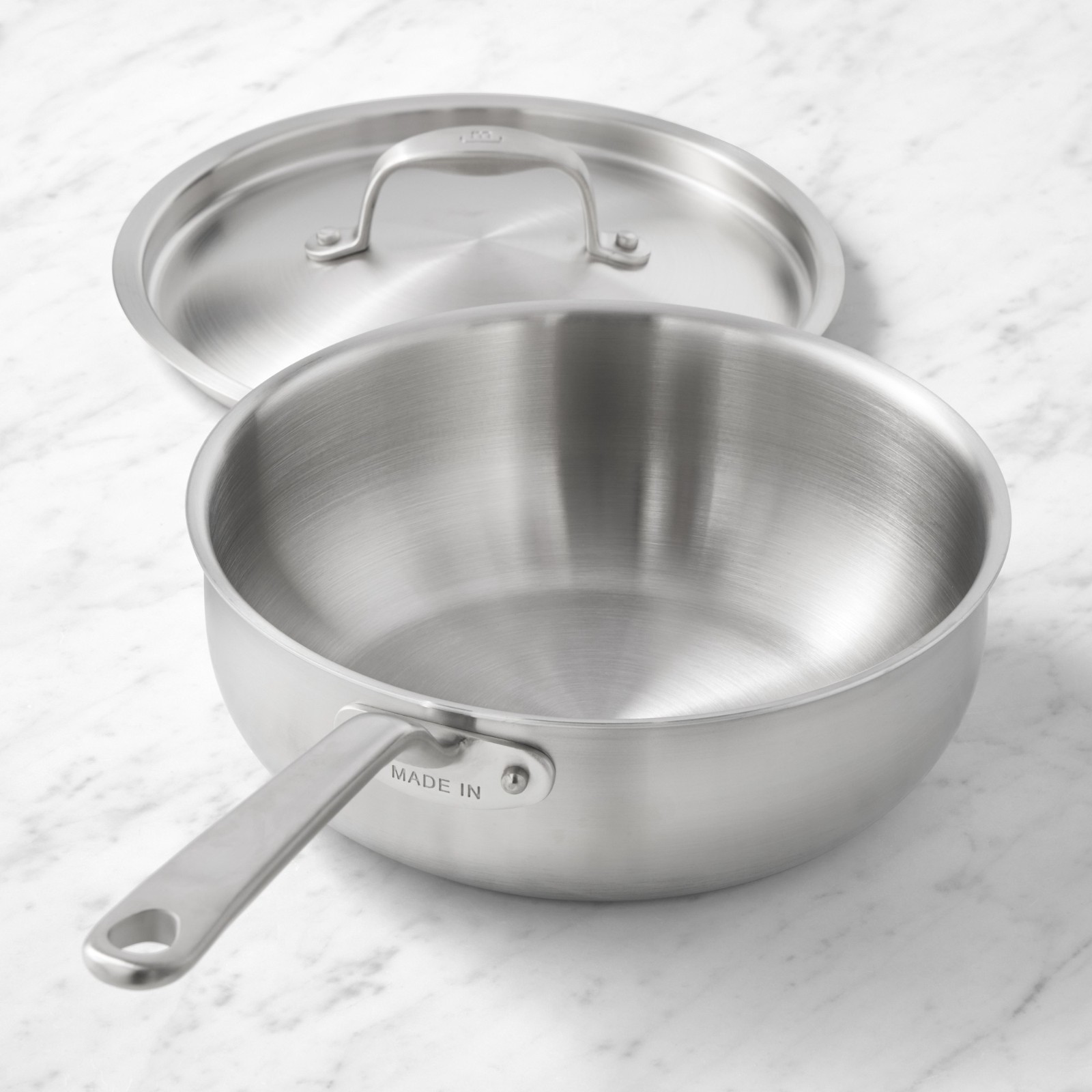 Made In Stainless Steel Saucier Pan with Lid 3 Qt Multi-Clad Cookware gallery