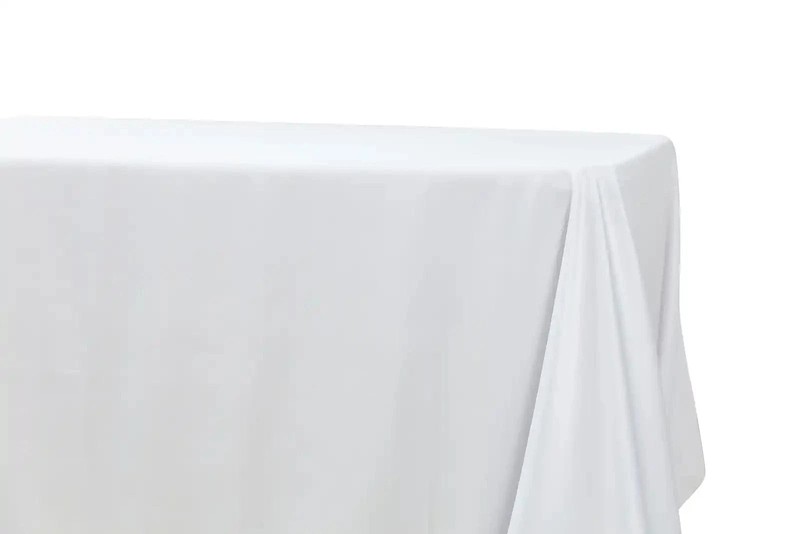 5-Pack White Polyester Rectangle Tablecloth 190gsm 90" x 156" by Chivari gallery