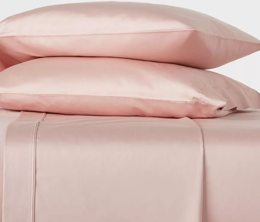 Twin/Twin XL Solid Performance 400 Thread Count Sheet Set Blush - Threshold: gallery