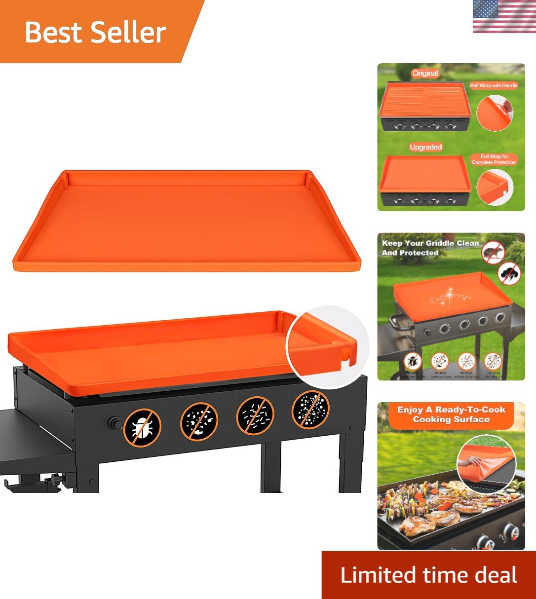 28 Inch Premium Silicone Griddle Cover - Full Edge Design to Extend Griddle Life gallery