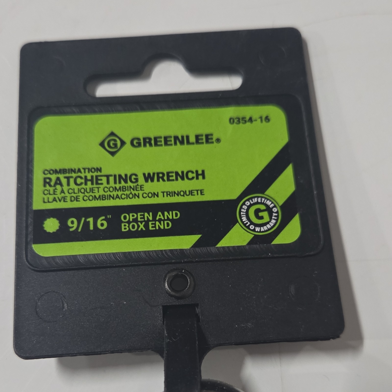 Greenlee 9/16" Ratcheting Combination Wrench Open & Box End Model 0354-16 Silver gallery