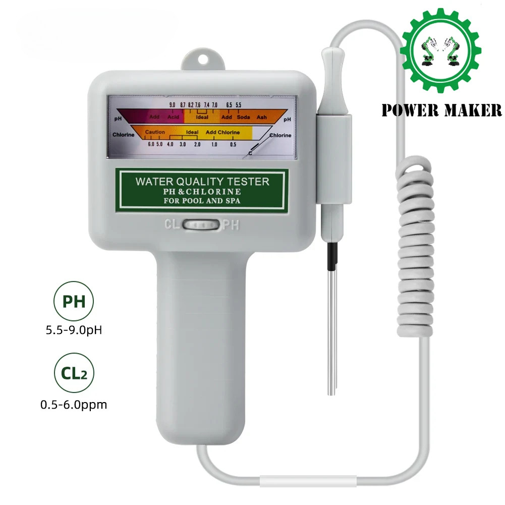 2 In 1 PH & CL2 Meter Swimming Pool Spa Chlorine Monitor Tester PC101 Device New gallery