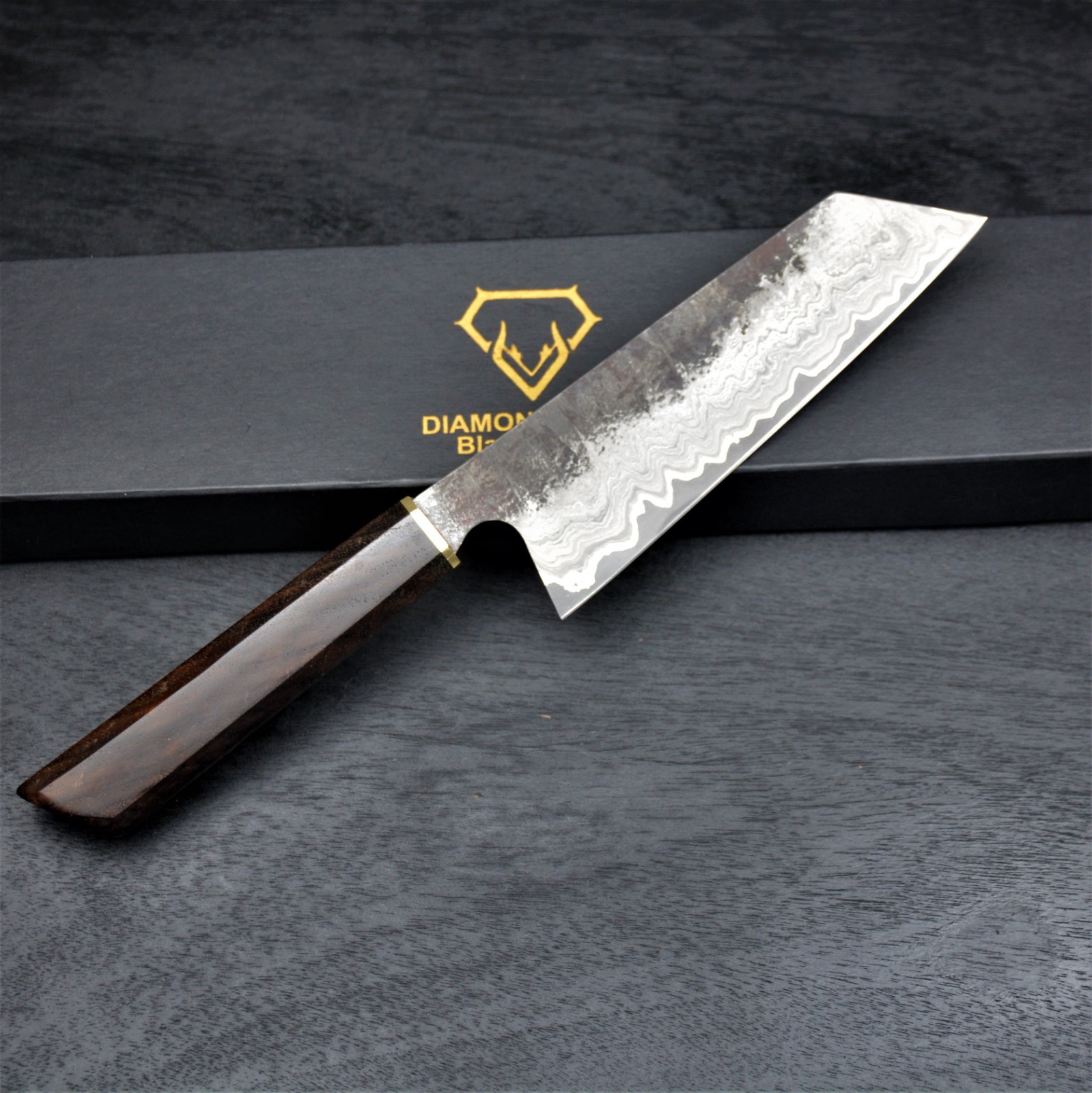 Handmade Japanese Damascus Chef Knife San Mai, 52100 steel ,Rosewood Handle gallery