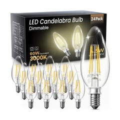 TJOY LED Candelabra Bulbs Dimmable, 60W Equivalent Chandelier Light Bulb, E12…