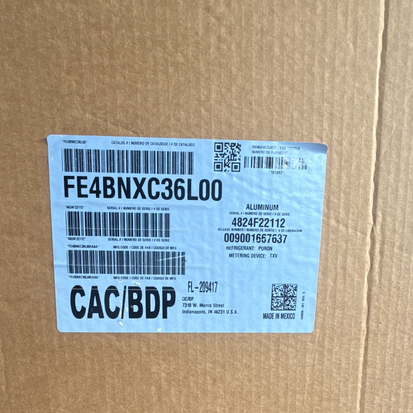 Carrier Central Air Conditioner Unit Gray FE4BNXC36L00 Model/MPN gallery