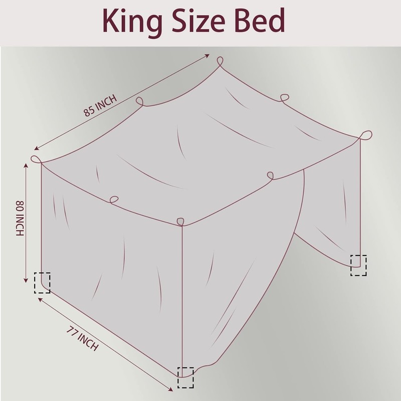 No-See-Um mesh Square Mosquito Net for King Size Bed 2 Openings Netting Mosquito gallery