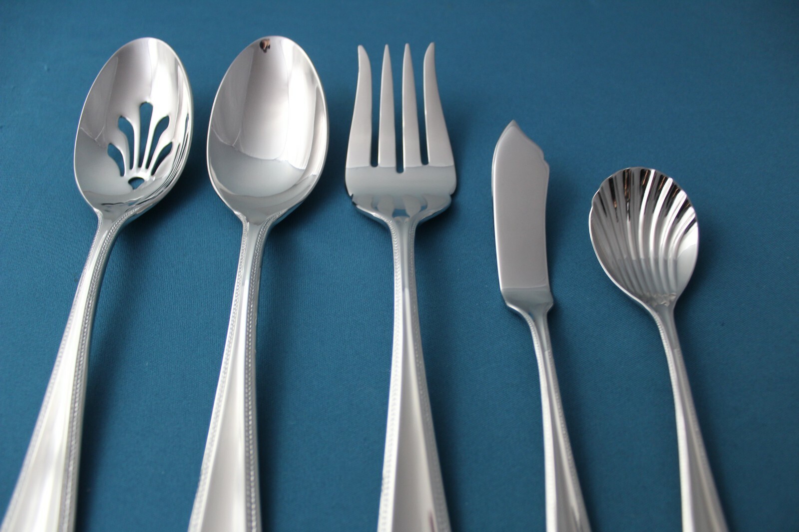 Gorham BRAID Serving (5pc Set) Tablespoon Pierced Glossy 18/10 China NEW 6 5/8" gallery