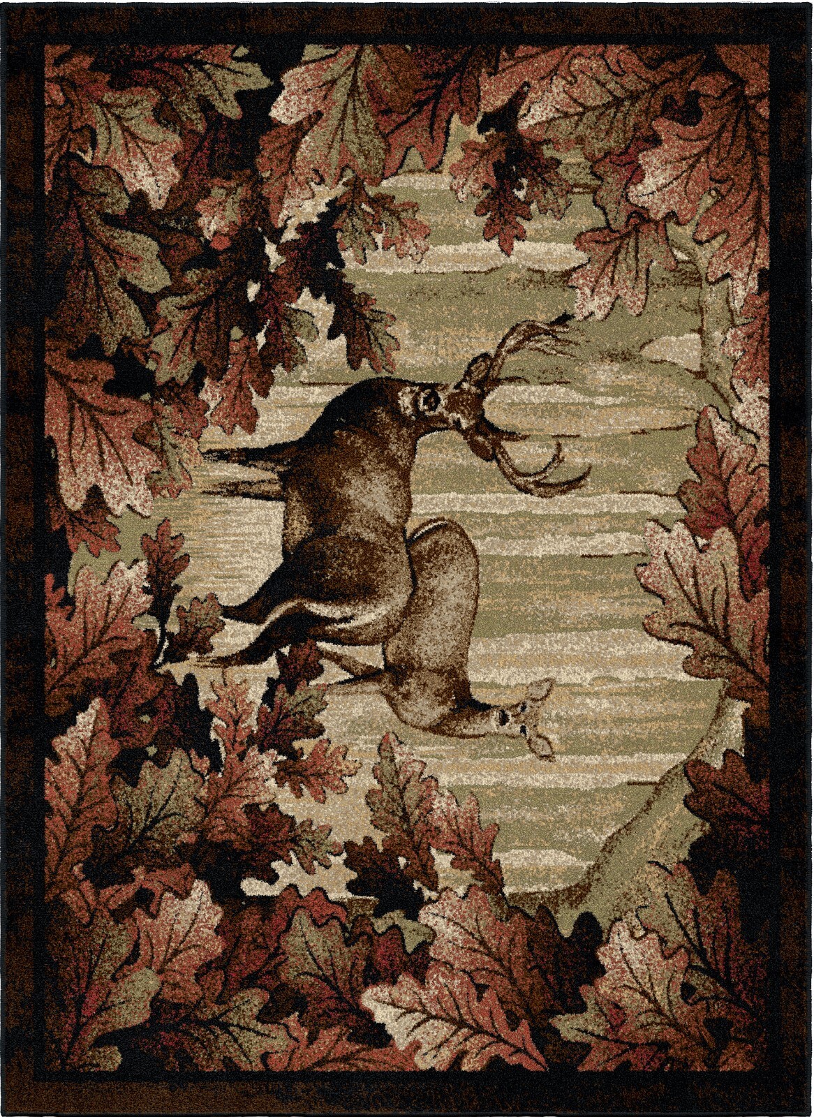 Whitetail Woods Cabin Area Rug Lodge Deer Buck Doe Antler *FREE SHIPPING* gallery