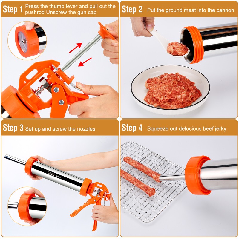Extra Large Jerky Gun Kits 2.5 Pound Stainless Steel Sausage Making Gun gallery