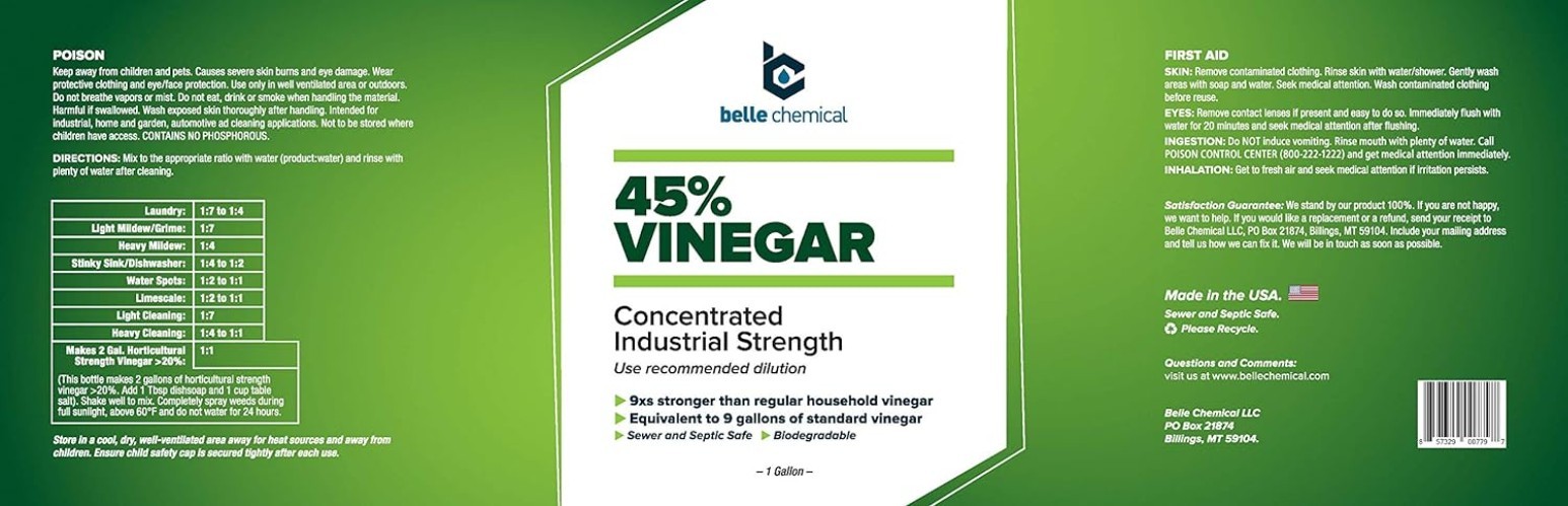 Pure 45% Vinegar Concentrate - 4 Gallons, 512 Fl Oz, High Strength, Weed Control gallery