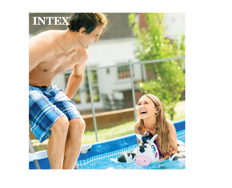 Intex 86in x 23in Rectangular Frame Above Ground Outdoor Splash Swimming Pool gallery