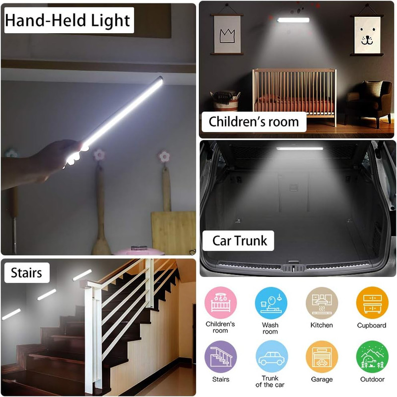 Rechargeable Motion Sensor Led Lights Ultra Thin Softer under Counter 54-LED Clo gallery
