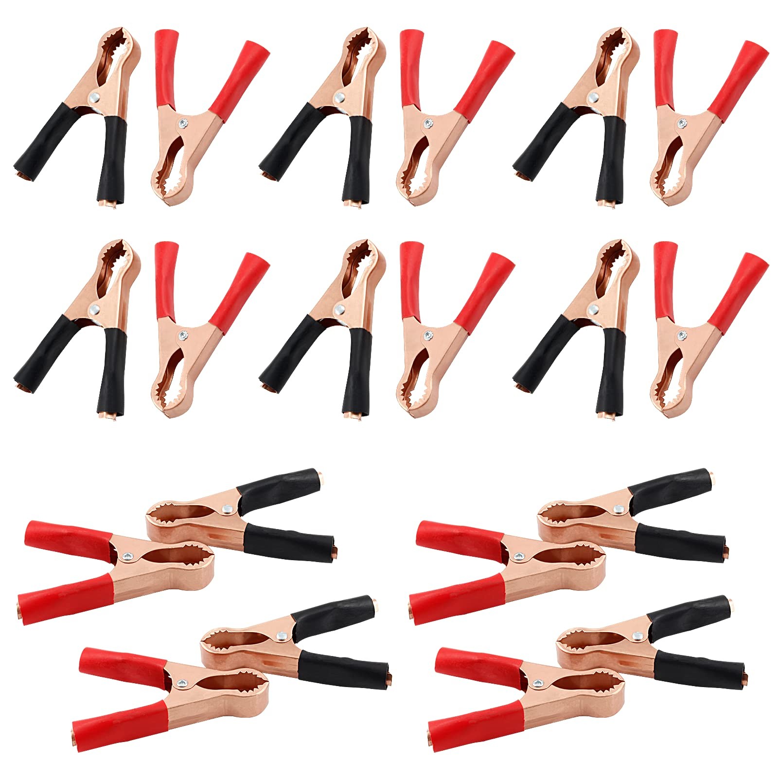 50A Battery Alligator Clips 20 Pack Heavy Duty Clamps Red Black for Car Truck NE gallery