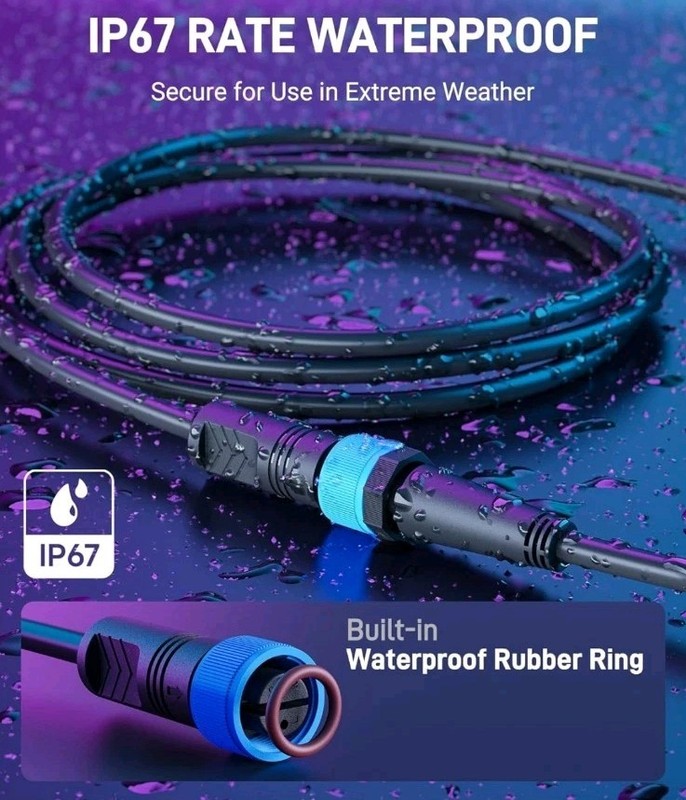 8-Foot (4 Pack) Waterproof Cable Extension for Philips Hue Outdoor 24V Lights gallery