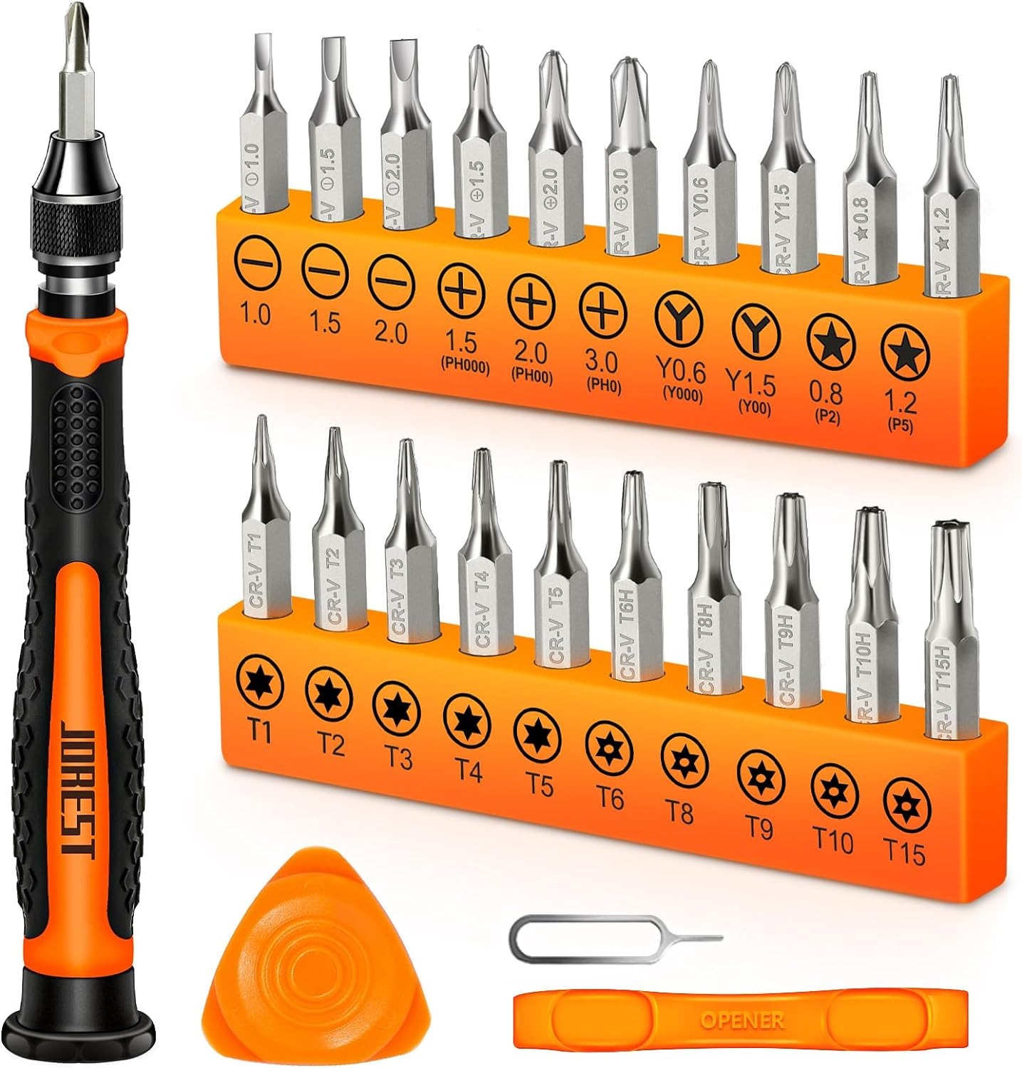24Pcs Small Precision Screwdriver Set with Torx T5 T6 T8 T9, Y00, Star P5, Mini gallery