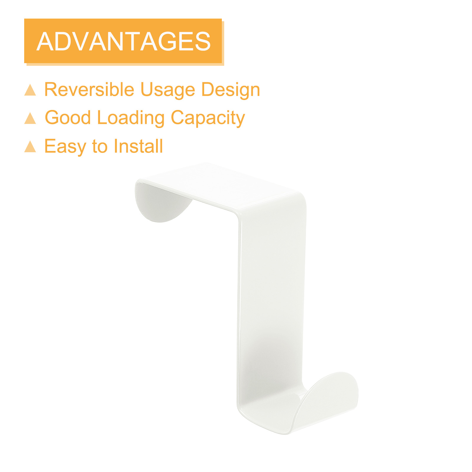 2pcs Over the Door Hooks Stainless Steel S-Shaped Double Hooks White gallery